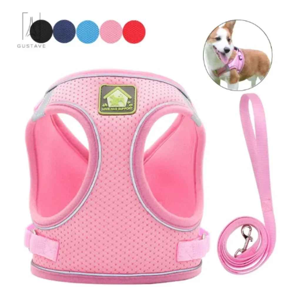 NEW - Dog Harness & Leash Set Small Reflective Breathable Mesh Pet Vest Small
